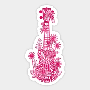 Floral ukulele - colorful Sticker